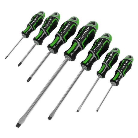 Sealey AK4321HV Premier GripMAX® Screwdriver Set 7pc - Hi-Vis Green