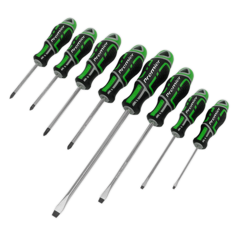 Sealey AK4322HV Premier GripMAX® Screwdriver Set 8pc - Hi-Vis Green