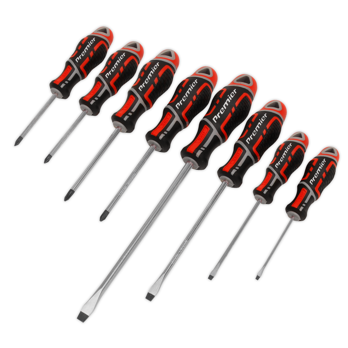 Sealey AK4322 Premier GripMAX® Screwdriver Set 8pc - Red