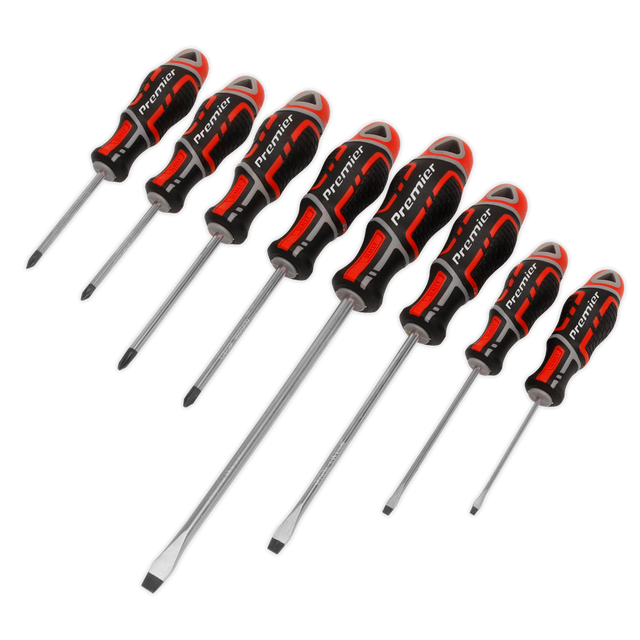 Sealey AK4322 Premier GripMAX® Screwdriver Set 8pc - Red