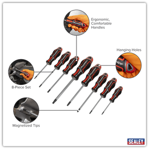 Sealey AK4323 Premier GripMAX® Security TRX-Star* Screwdriver Set 8pc - Red - additional view 6
