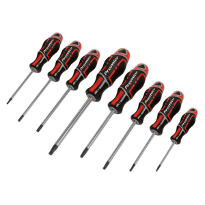 Sealey AK4323 Premier GripMAX® Security TRX-Star* Screwdriver Set 8pc - Red