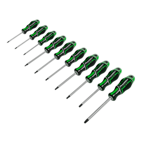 Sealey AK4324HV Premier GripMAX® TRX-Star* Screwdriver Set 10pc - Hi-Vis Green