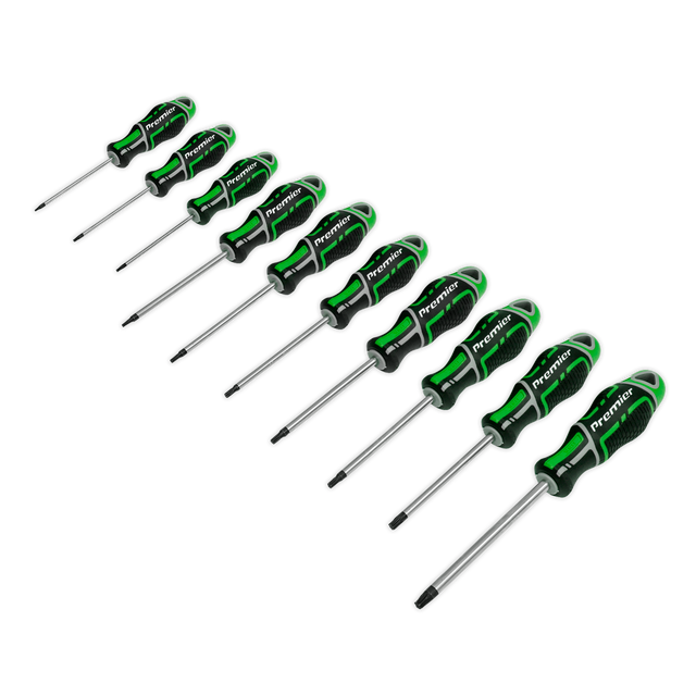 Sealey AK4324HV Premier GripMAX® TRX-Star* Screwdriver Set 10pc - Hi-Vis Green
