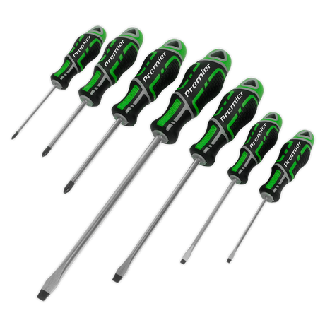 Sealey AK4325HV Premier GripMAX® Screwdriver Set 7pc - Hi-Vis Green