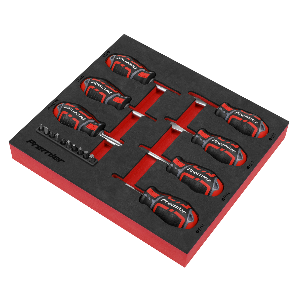 Sealey AK4371 Premier GripMAX® Stubby Screwdriver Set 17pc - additional view 2