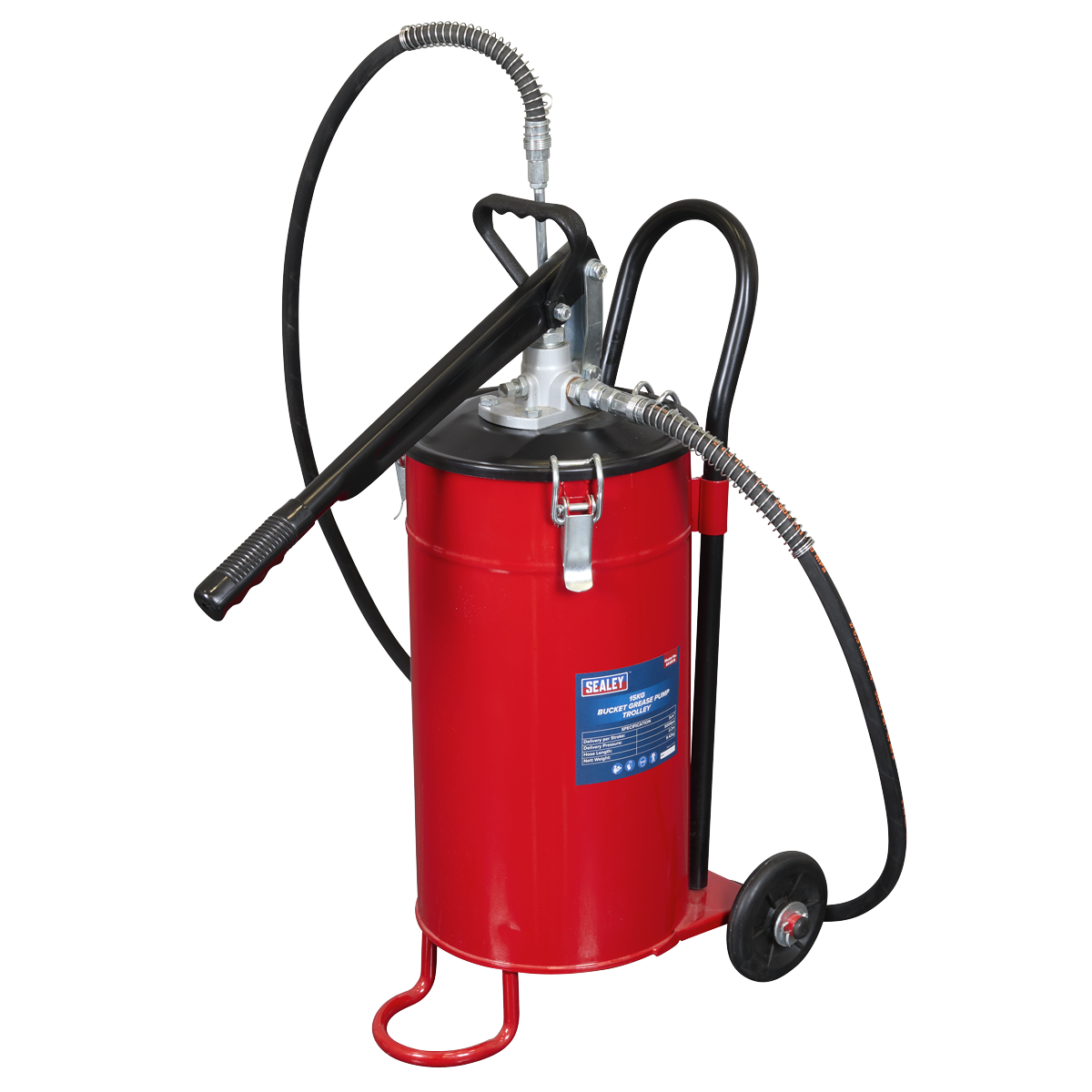 Sealey AK451X Bucket Grease Pump Trolley 15kg - additional view 2