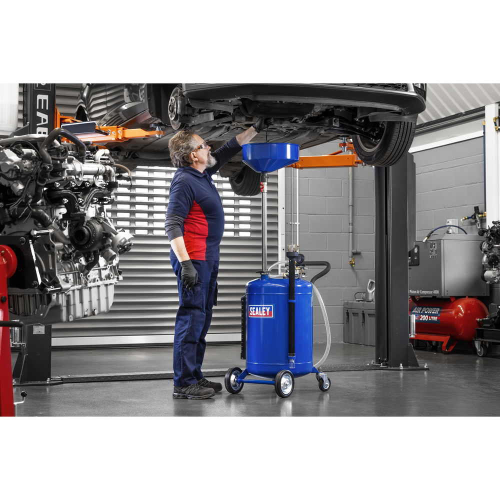 Sealey AK459DX Air Discharge Mobile Oil Drainer with Probes 90L - additional view 3