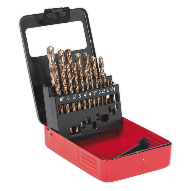 Sealey AK4701 HSS Cobalt Fully Ground Drill Bit Set 19pc