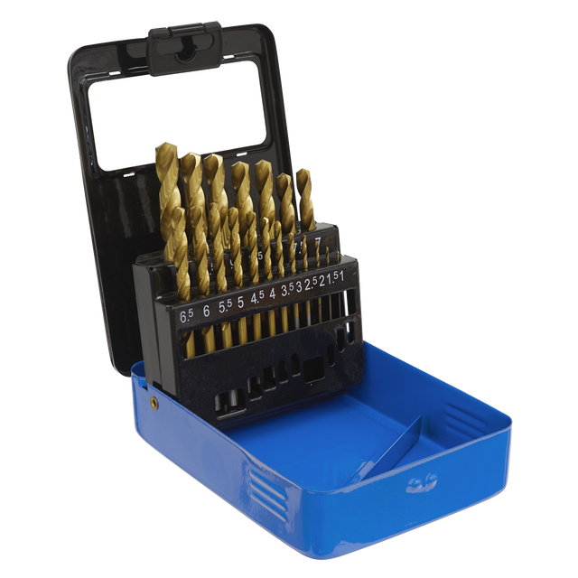 Sealey AK4719 HSS Fully Ground Drill Bit Set 19pc - DIN 338