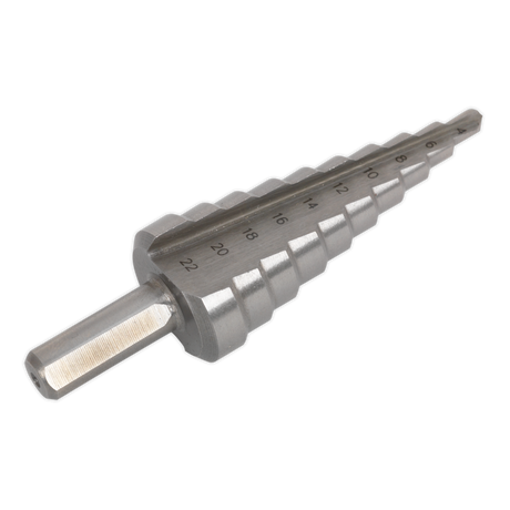 Sealey AK4722 Double Flute HSS M2 Step Drill Bit 4-22mm