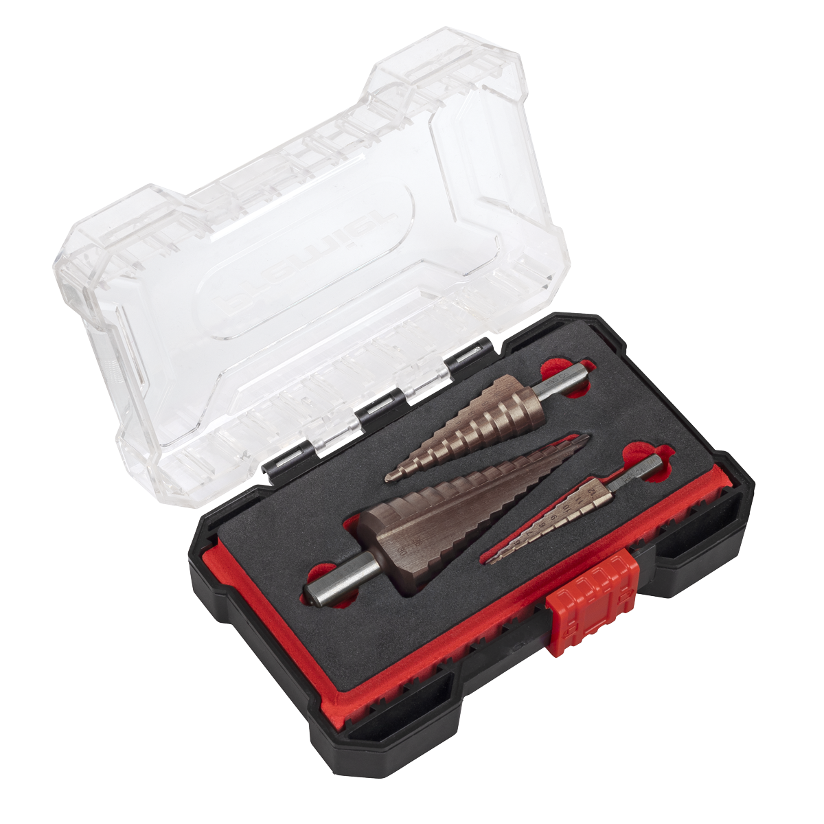 Sealey AK4733 Premier Straight Flute HSS Cobalt Step Drill Bit Set 3pc