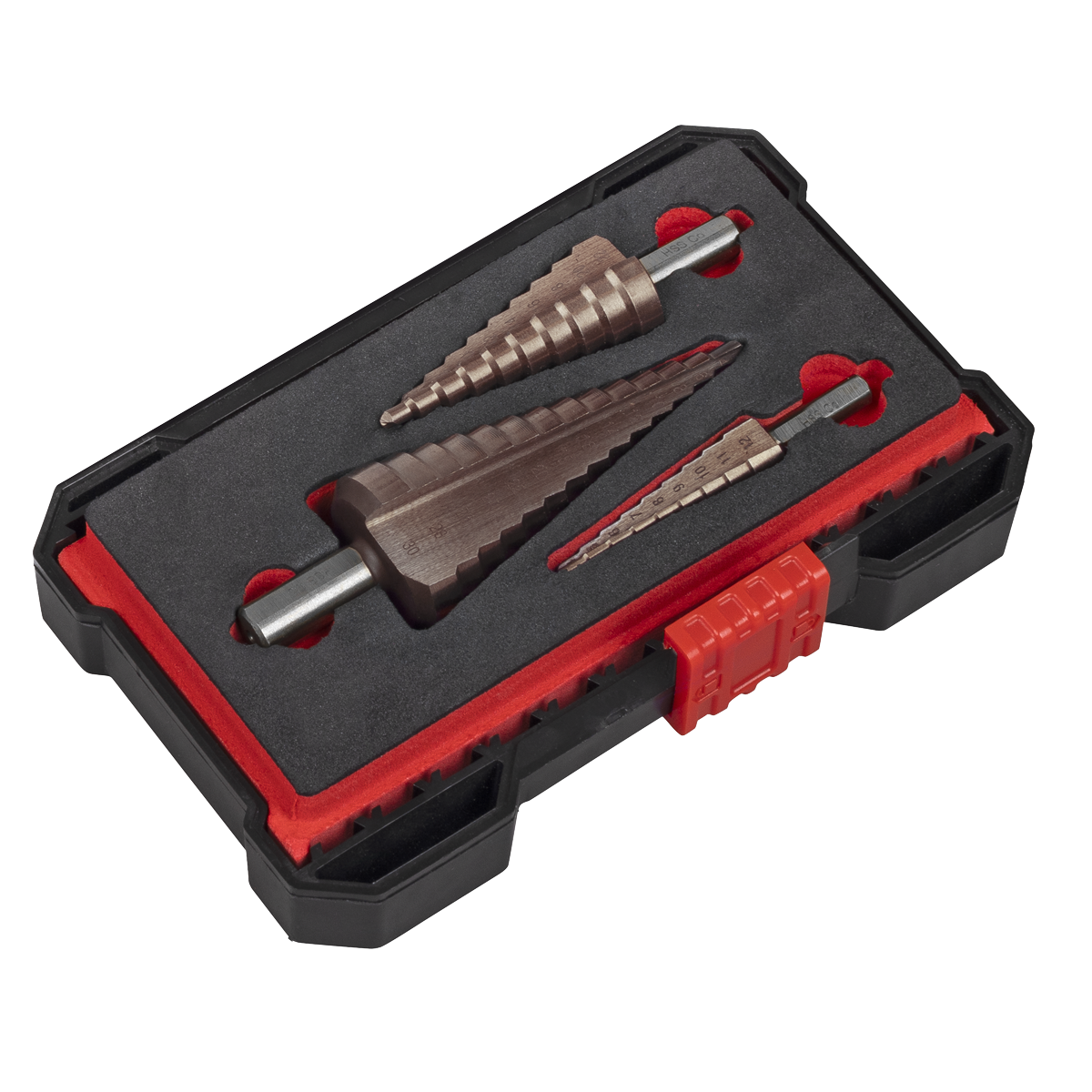 Sealey AK4733 Premier Straight Flute HSS Cobalt Step Drill Bit Set 3pc - additional view 5