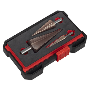 Sealey AK4733 Premier Straight Flute HSS Cobalt Step Drill Bit Set 3pc - additional view 5