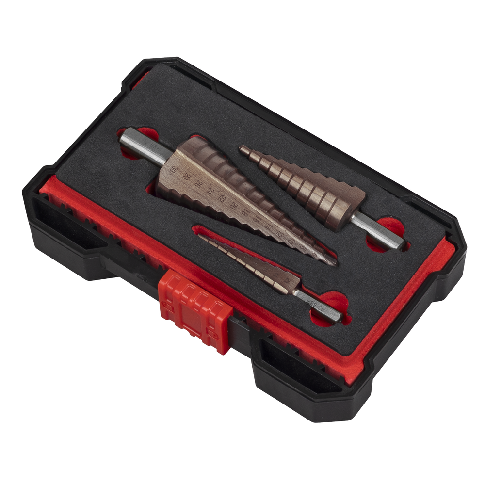 Sealey AK4733 Premier Straight Flute HSS Cobalt Step Drill Bit Set 3pc - additional view 6