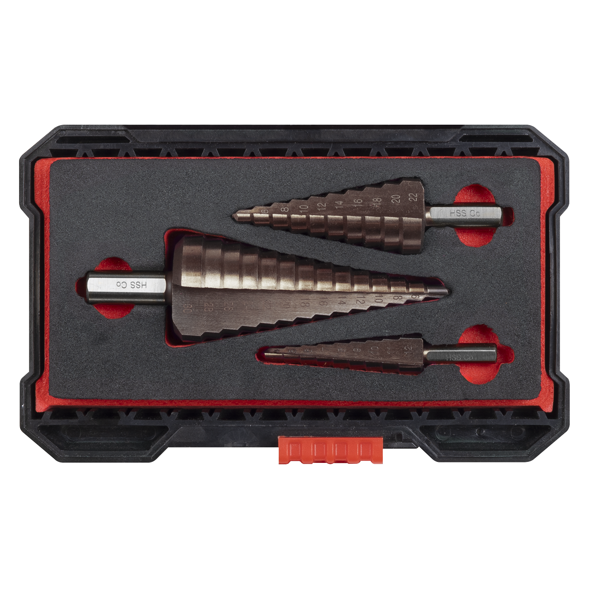 Sealey AK4733 Premier Straight Flute HSS Cobalt Step Drill Bit Set 3pc - additional view 4