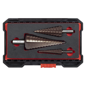 Sealey AK4733 Premier Straight Flute HSS Cobalt Step Drill Bit Set 3pc - additional view 4