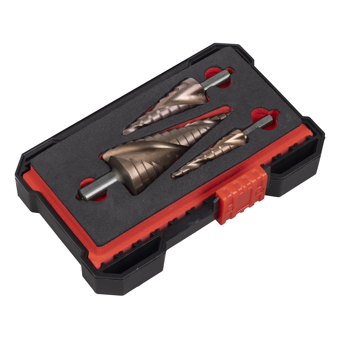 Sealey AK4743 Spiral Flute HSS Cobalt Step Drill Bit Set 3pc - additional view 9