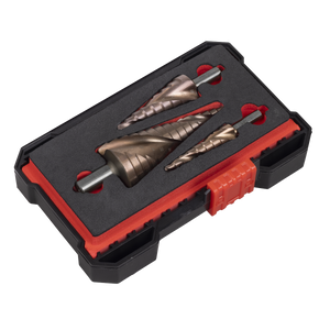 Sealey AK4743 Spiral Flute HSS Cobalt Step Drill Bit Set 3pc - additional view 9