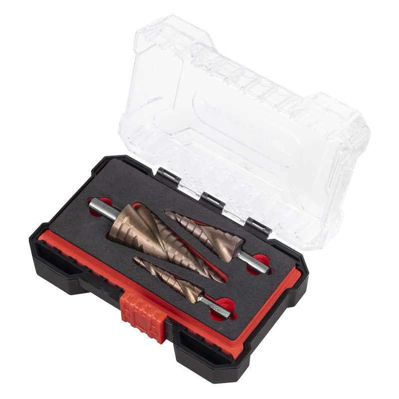 Sealey AK4743 Spiral Flute HSS Cobalt Step Drill Bit Set 3pc - additional view 7