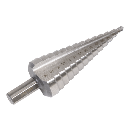 Sealey AK4745 Straight Flute HSS 4341 Step Drill Bit 4-30mm