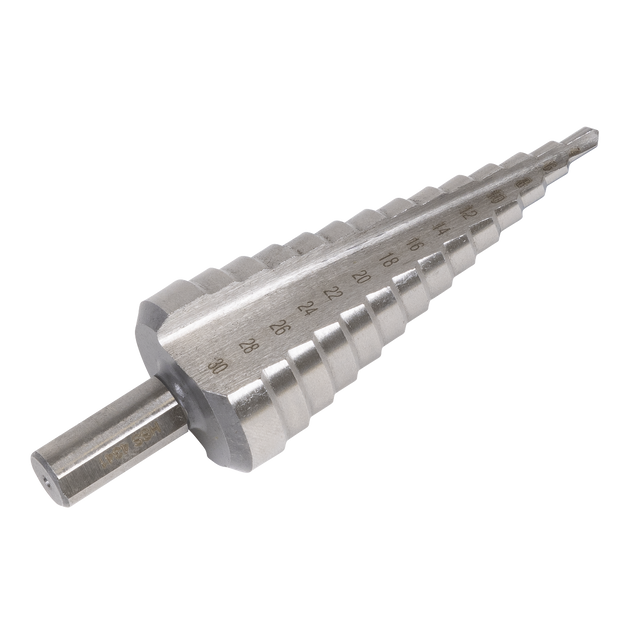 Sealey AK4745 Straight Flute HSS 4341 Step Drill Bit 4-30mm