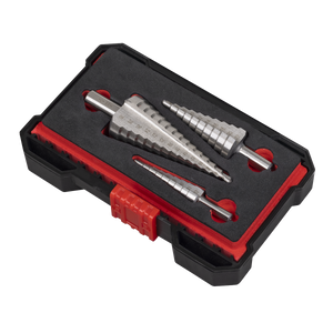 Sealey AK4746 Straight Flute HSS 4341 Step Drill Bit Set 3pc - additional view 7