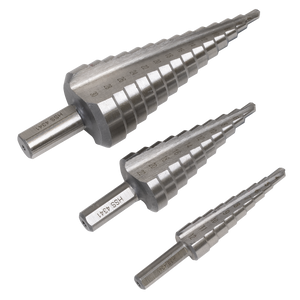 Sealey AK4746 Straight Flute HSS 4341 Step Drill Bit Set 3pc - additional view 8