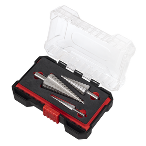 Sealey AK4746 Straight Flute HSS 4341 Step Drill Bit Set 3pc - additional view 5