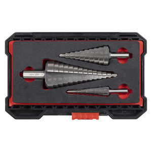 Sealey AK4746 Straight Flute HSS 4341 Step Drill Bit Set 3pc - additional view 6