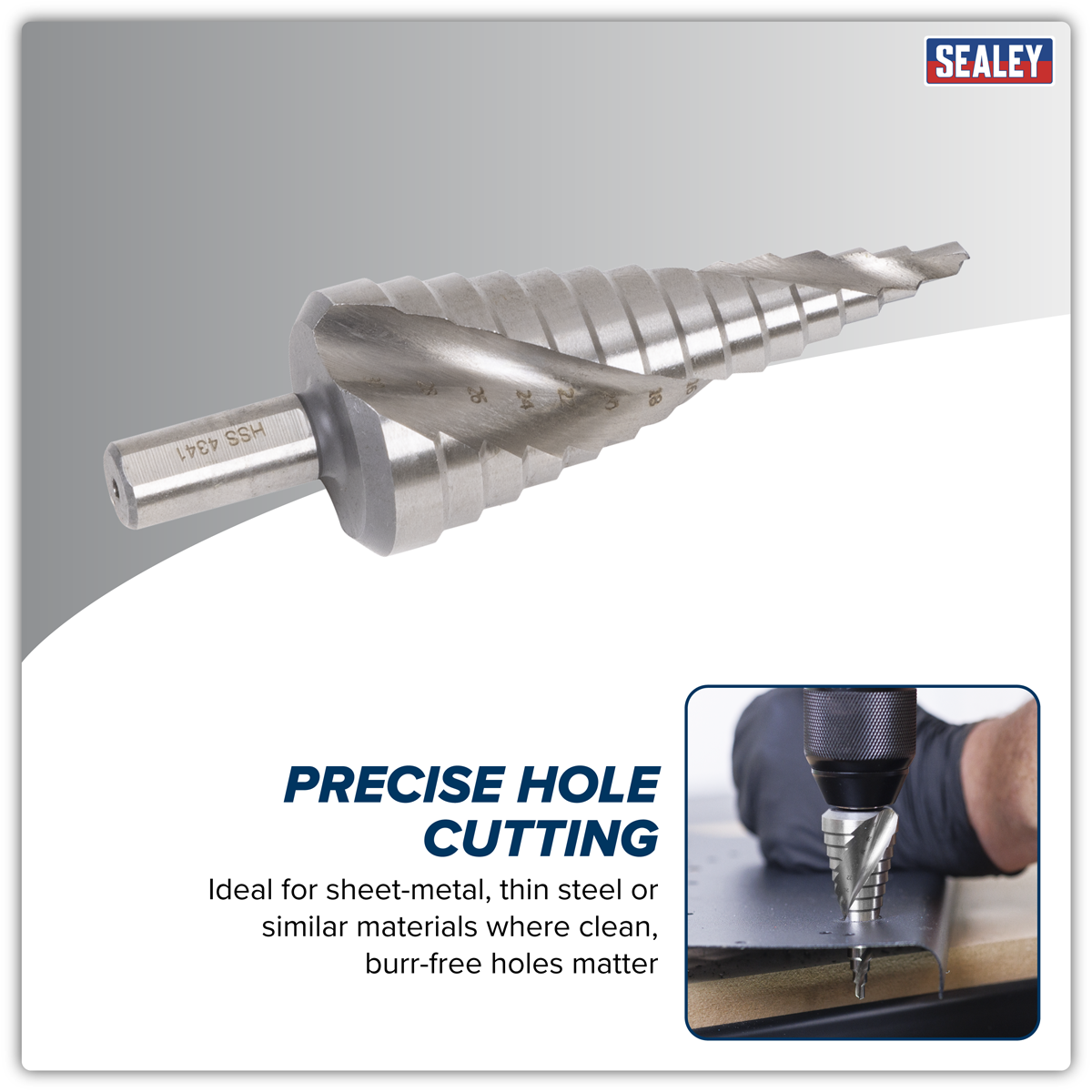 Sealey AK4748 Spiral Flute HSS 4341 Step Drill Bit 4-30mm - additional view 8
