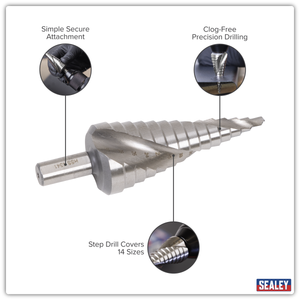 Sealey AK4748 Spiral Flute HSS 4341 Step Drill Bit 4-30mm - additional view 7