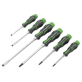 Sealey AK4940HV Premier Hammer-Thru Screwdriver Set 6pc - Hi-Vis Green