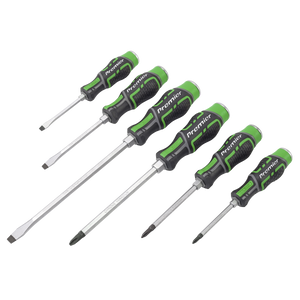Sealey AK4940HV Premier Hammer-Thru Screwdriver Set 6pc - Hi-Vis Green