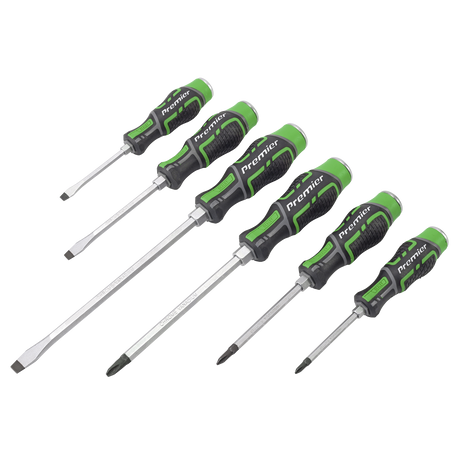 Sealey AK4940HV Premier Hammer-Thru Screwdriver Set 6pc - Hi-Vis Green