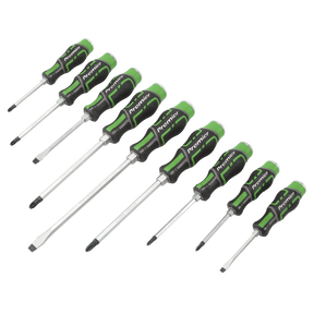 Sealey AK4941HV Premier Hammer-Thru Screwdriver Set 9pc - Hi-Vis Green