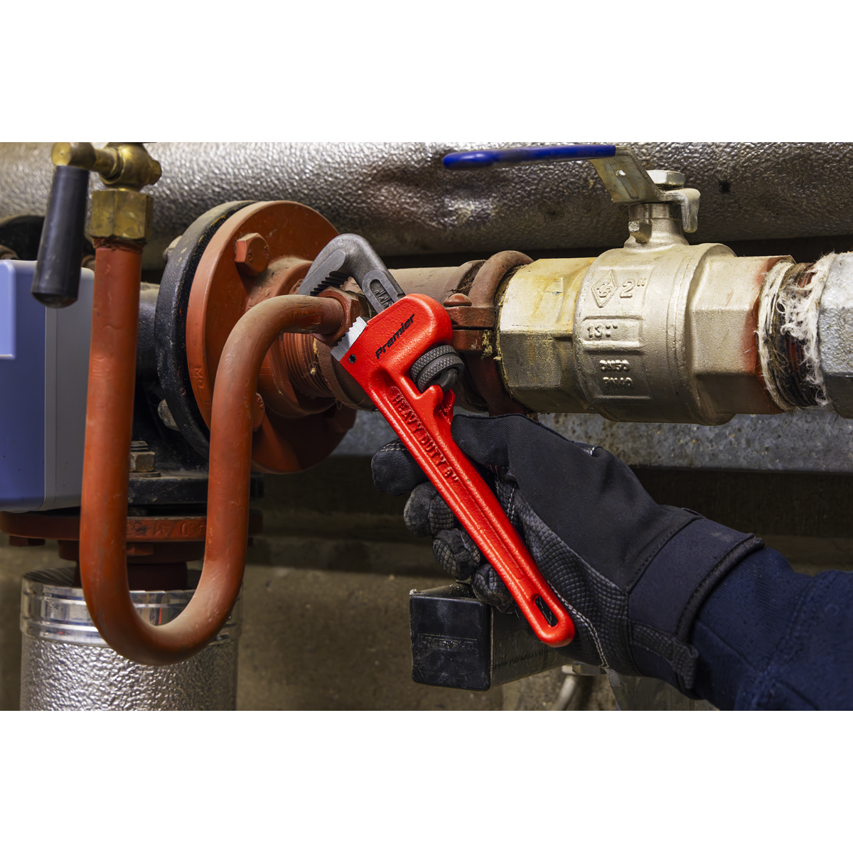 Sealey AK5101 Premier Cast Steel Pipe Wrench European Pattern 200mm - additional view 7