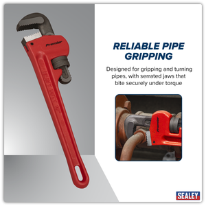 Sealey AK5102 Premier Cast Steel Pipe Wrench European Pattern 250mm - additional view 6