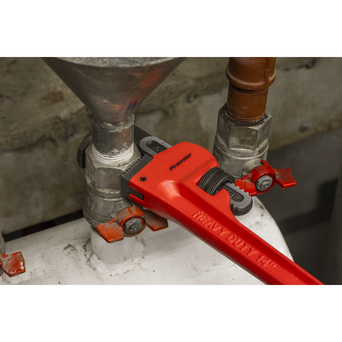Sealey AK5104 Premier Cast Steel Pipe Wrench European Pattern 350mm - additional view 9