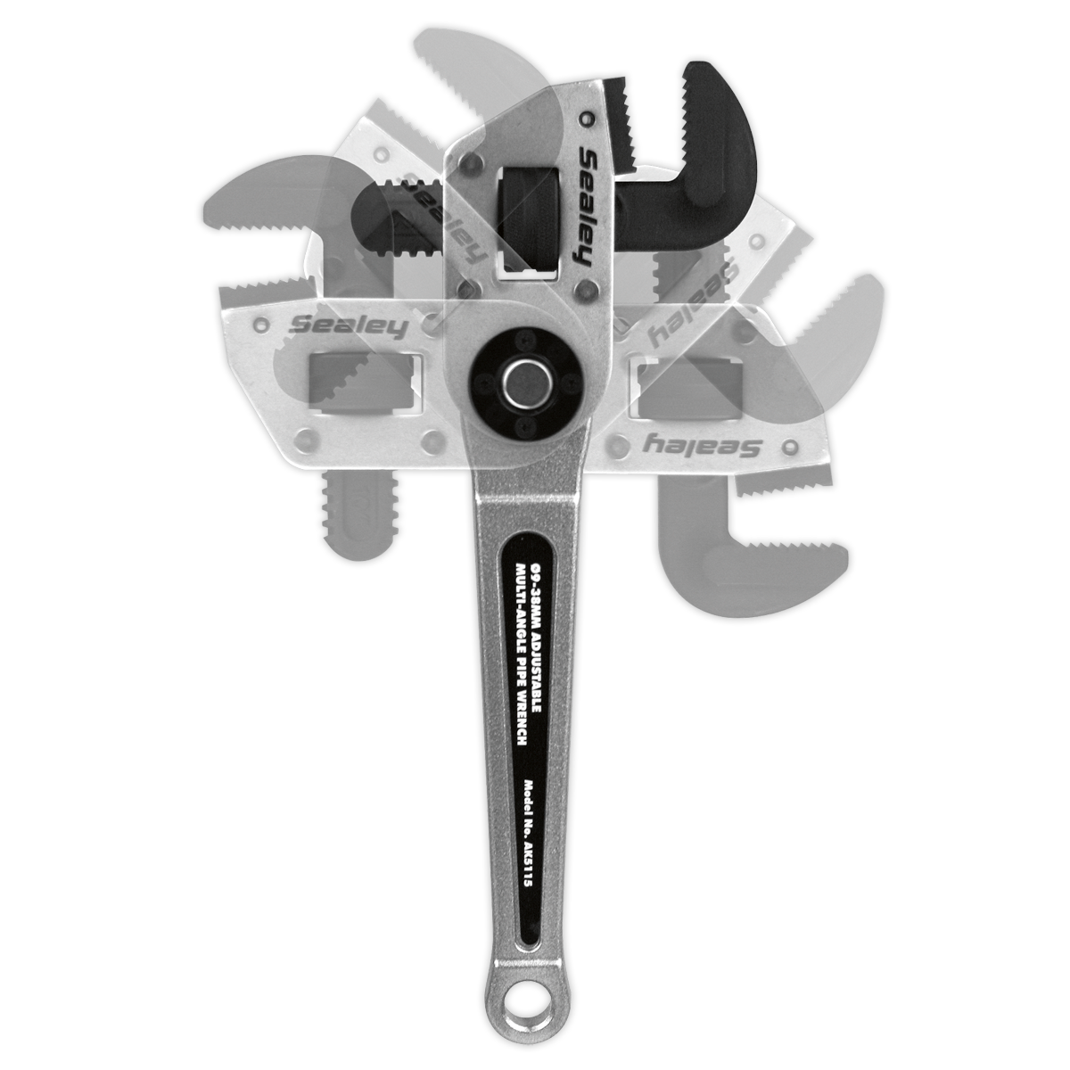 Sealey AK5115 Premier Adjustable Multi-Angle Pipe Wrench 9-38mm - additional view 2