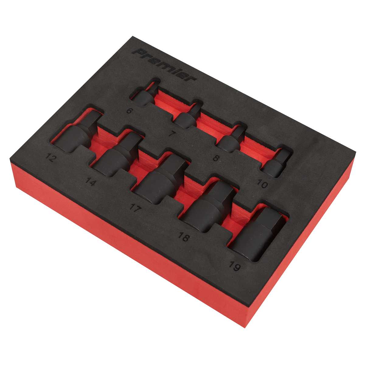 Sealey AK5525 Premier Low Profile Hex Impact Socket Bit Set 1/4" & 3/8"Sq Drive 9pc - additional view 3