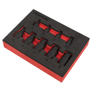 Sealey AK5525 Premier Low Profile Hex Impact Socket Bit Set 1/4" & 3/8"Sq Drive 9pc - additional view 3