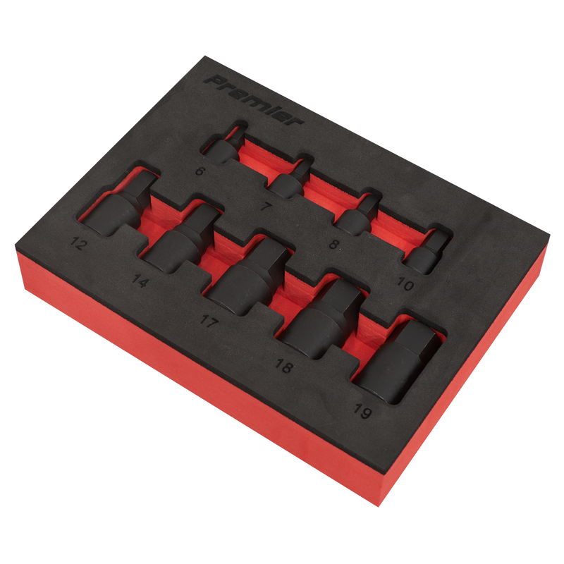 Sealey AK5525 Premier Low Profile Hex Impact Socket Bit Set 1/4" & 3/8"Sq Drive 9pc - additional view 3