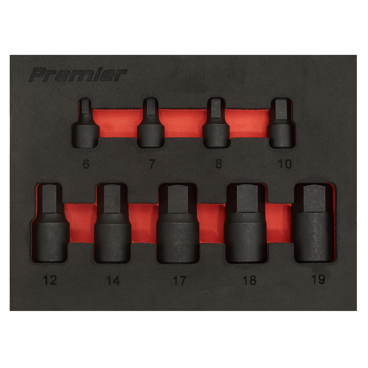 Sealey AK5525 Premier Low Profile Hex Impact Socket Bit Set 1/4" & 3/8"Sq Drive 9pc - additional view 4
