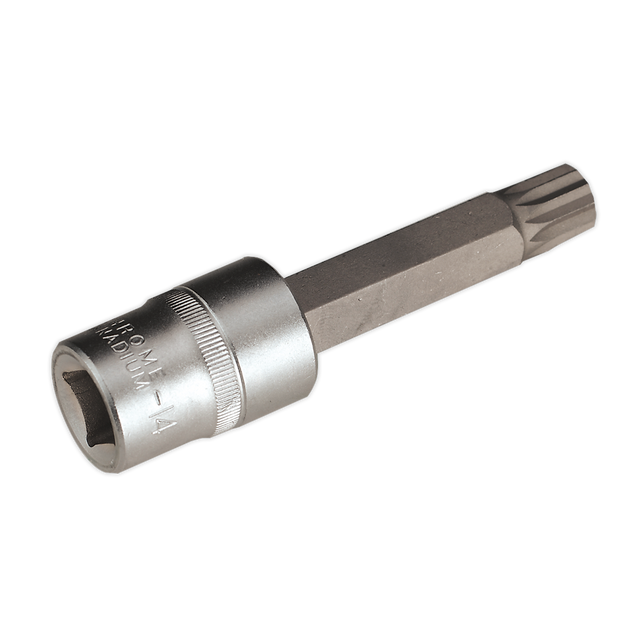 Sealey AK5531 Premier Spline Socket Bit 1/2"Sq Drive M14 x 100mm