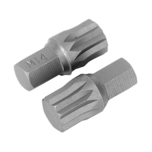 Sealey AK5532 Premier Spline Bit M14 x 30mm - Pack of 2