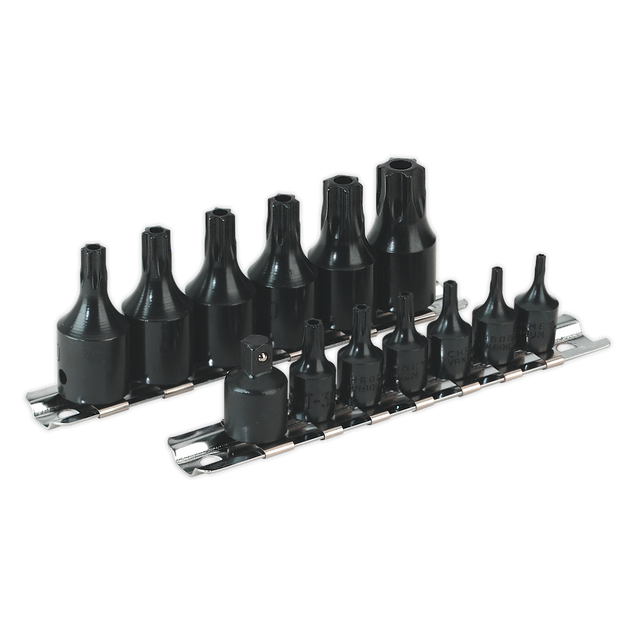 Sealey AK5585 Premier TRX-Star* Security Socket Bit Set 1/4" & 3/8"Sq Drive 13pc