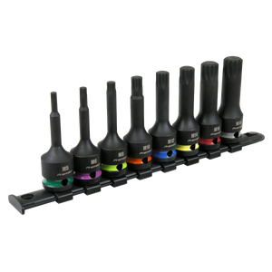 Sealey AK56004 Premier Spline Impact Socket Bit Set 1/2"Sq Drive 8pc