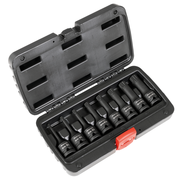 Sealey AK5604 Premier Spline Impact Socket Bit Set 1/2"Sq Drive 8pc