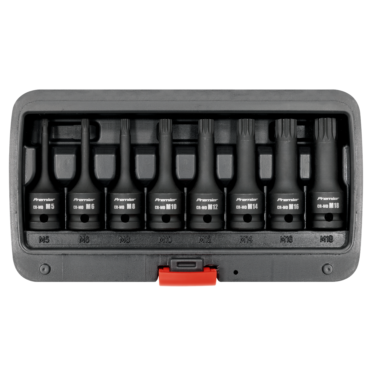 Sealey AK5604 Premier Spline Impact Socket Bit Set 1/2"Sq Drive 8pc - additional view 3